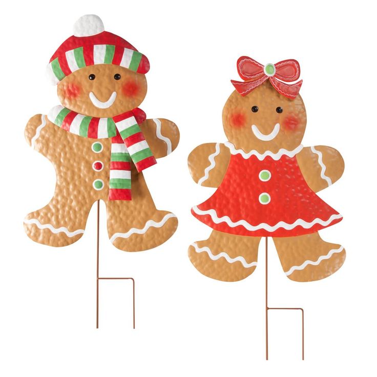 two gingerbread cookies on top of each other