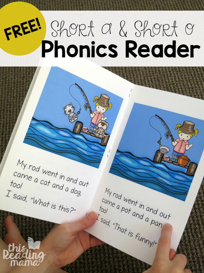 an open book with the title short and short phonics reader written in it