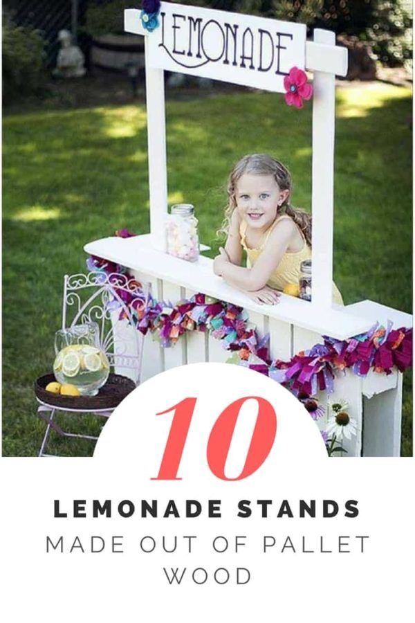 lemonade stands made out of pallet wood with the words lemonade stand on it