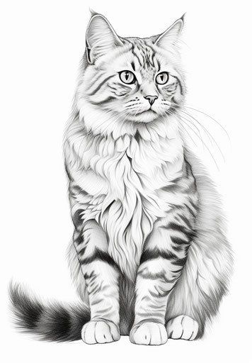 Enjoy Cat Coloring Pages - Creative Leisure Time Pictures Of Cats To Draw, Cat Drawings Sketches, Cat Sketch Pencil, Cute Little Sketches, Cat Sketches, Cat Life Hacks, Cat Coloring Pages, Cats Art Drawing, Cat Coloring