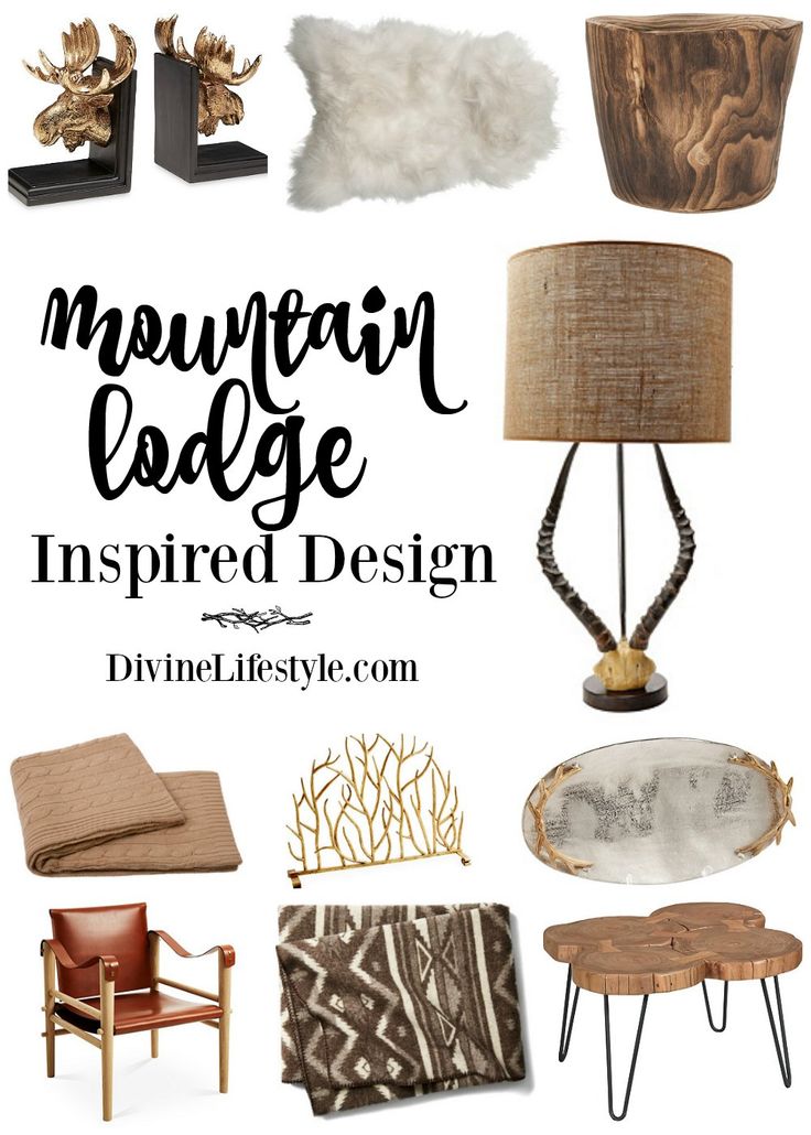 the mountain lodge inspired design is featured in this post