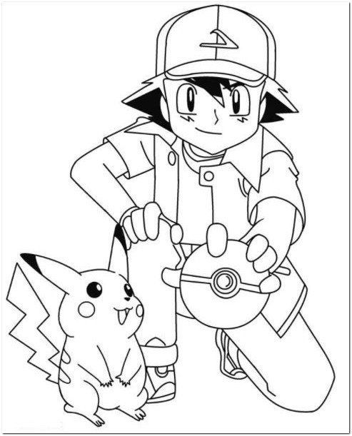 the pokemon coloring page with an image of pikachu