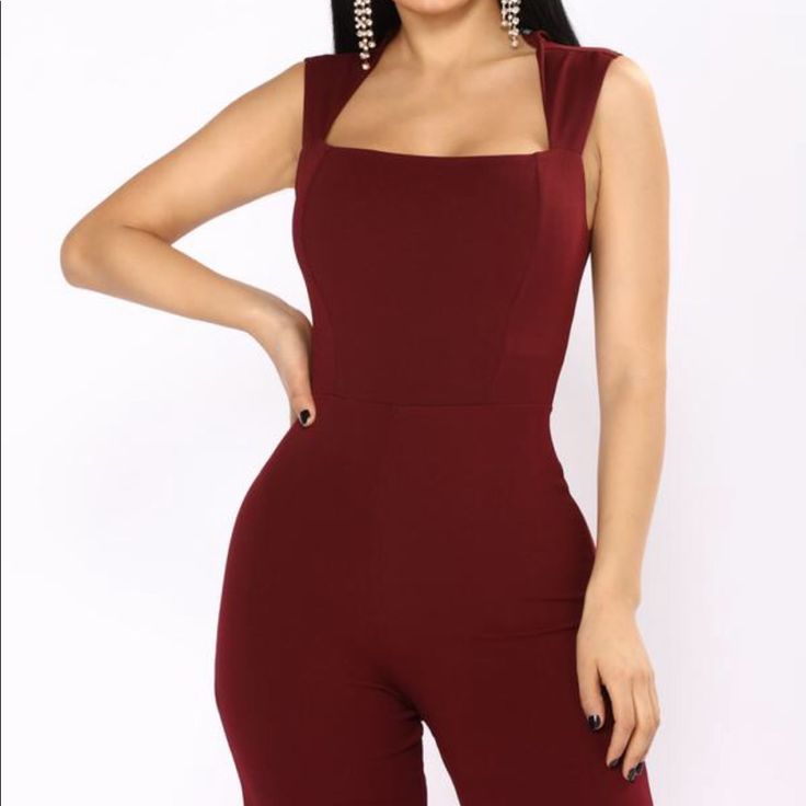 Wine Colored Jumpsuit. Will Take Pictures Of It As Soon As I Can Chic Red Bodysuit For Date Night, Red Sleeveless Jumpsuits And Rompers For Date Night, Red Stretch Jumpsuit For Date Night, Sleeveless Red Jumpsuits And Rompers For Date Night, Chic Red One-piece Jumpsuits And Rompers, Chic Red One-piece Jumpsuit Or Romper, Chic Red One-piece Jumpsuit, Fitted Burgundy Jumpsuits And Rompers, Colorful Jumpsuit