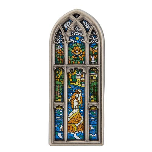 an old stained glass window on a white background