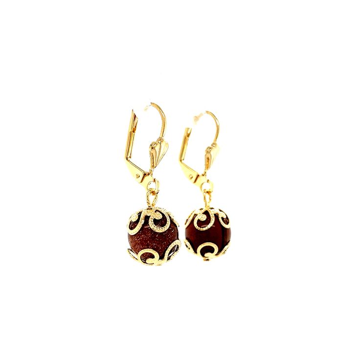 These pair of drop earrings is designed with dainty goldstone beads that has been hand-wrapped to a 14k gold filled leverback earring. The stones are accented with natural shivering gold accent. Hanging Length: 1 inch Stone: 1 cm Genuine Goldstone Finish: 14k Gold filled Lead and Nickel Free Safe to any skin type Water resistant Beaded Drop Earrings, Leverback Earrings, Gold Filled Earrings, Color Rojo, Hand Wrap, Gold Accent, Skin Type, Designer Earrings, Gold Accents