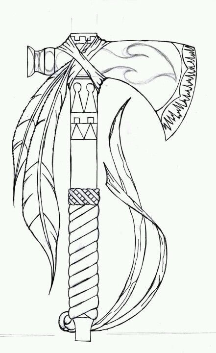 a tiny Tomahawk tat? Mens Native American Tattoos, Tomahawk Tattoo Design, Tomahawk Tattoo, Indian Head Tattoo, Indian Shield, Aril Tatum, Drawing Indian, Patterns Tattoo, Kokopelli Art