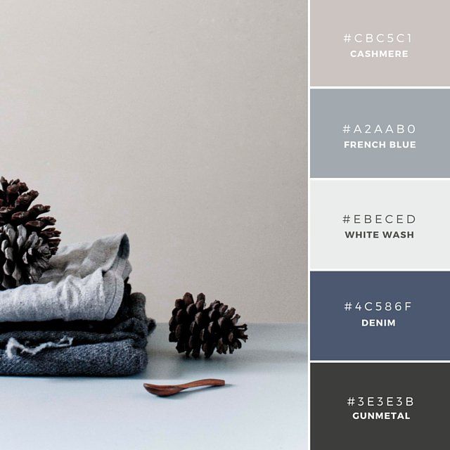 the color scheme is grey, white and gray with some pine cones on top of it