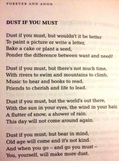 an open book with the words dust if you must