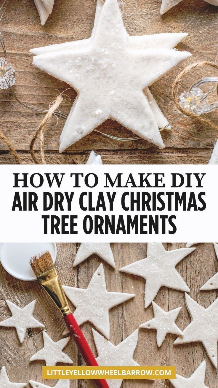 how to make diy air dry clay christmas tree ornaments