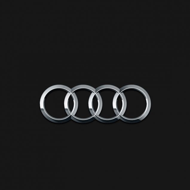 an audi logo is shown on a black background in this image there are three rings