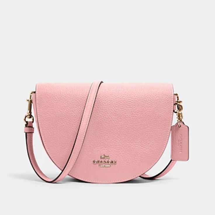 Coach Ellen Crossbody Color: Bubblegum Refined Pebble Leather Inside Multifunction Pocket Magnetic Snap Closure, Fabric Lining Outside Open Pocket Detachable Strap With 22" Drop For Shoulder Or Crossbody Wear 8 1/4" (L) X 6" (H) X 2 1/4" (W) Style No. C1432 Product Is New With Tags Chic Pink Saddle Bag For Everyday Use, Pink Satchel Saddle Bag With Detachable Strap, Pink Saddle Bag With Detachable Strap Satchel, Pink Saddle Bag With Detachable Strap, Pink Everyday Use Saddle Shoulder Bag, Pink Saddle Bag For Everyday Use, Pink Shoulder Saddle Bag For Everyday Use, Pink Crossbody Saddle Bag With Detachable Strap, Pink Crossbody Saddle Bag For Everyday Use