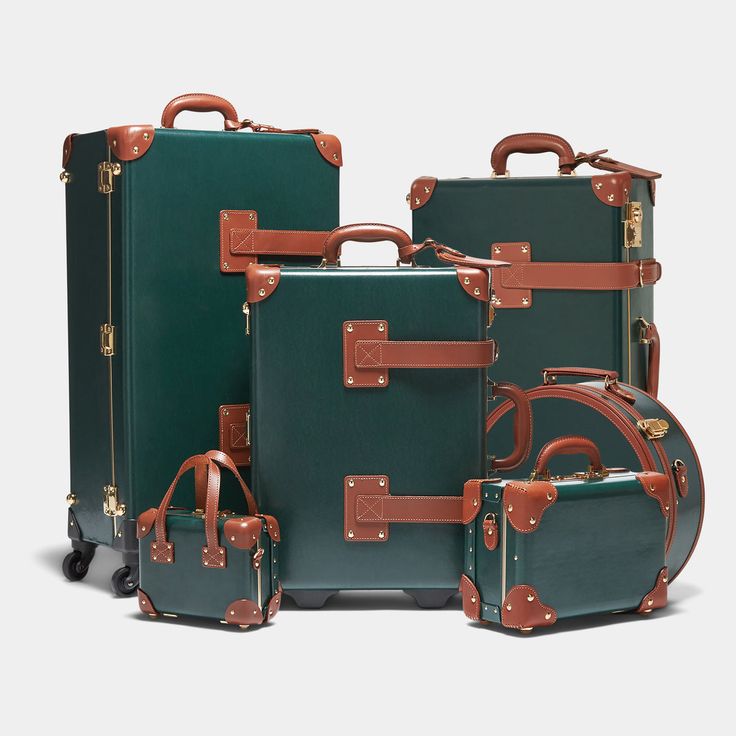 The Diplomat - Hunter Green Stowaway – Steamline Luggage Green Luggage, Steamline Luggage, Shifting Script, Object Reference, The Diplomat, Luxury Luggage, Hard Shell Luggage, Academia Clothes, Leather Suitcase