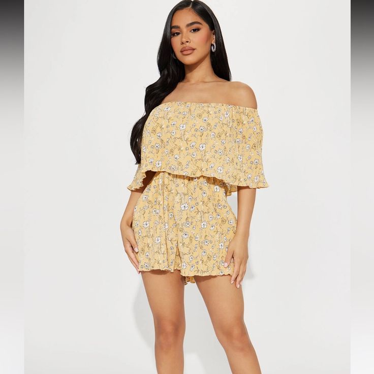 Fashinova Jil Romper Cute Floral Romper New Without Tags Just Tried It On Didn’t Keep Bc It’s Runs Big But It’s Kind Of Short Yellow/Combo Color Very Stretchy, Can Fit A Large Or Even A Extra Large Send Me An Offer Fitted Yellow Jumpsuits And Rompers, Casual Yellow Floral Print Jumpsuits And Rompers, Trendy Fitted Yellow Jumpsuits And Rompers, Yellow Floral Print Summer Jumpsuits And Rompers, Trendy Yellow Jumpsuits And Rompers For Spring, Trendy Yellow Summer Jumpsuits And Rompers, Fitted Yellow Jumpsuits And Rompers For Spring, Fitted Yellow Jumpsuits And Rompers For Brunch, Casual Yellow Bottoms For Brunch