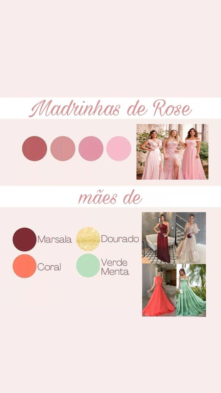 the different colors of dresses are shown on this page