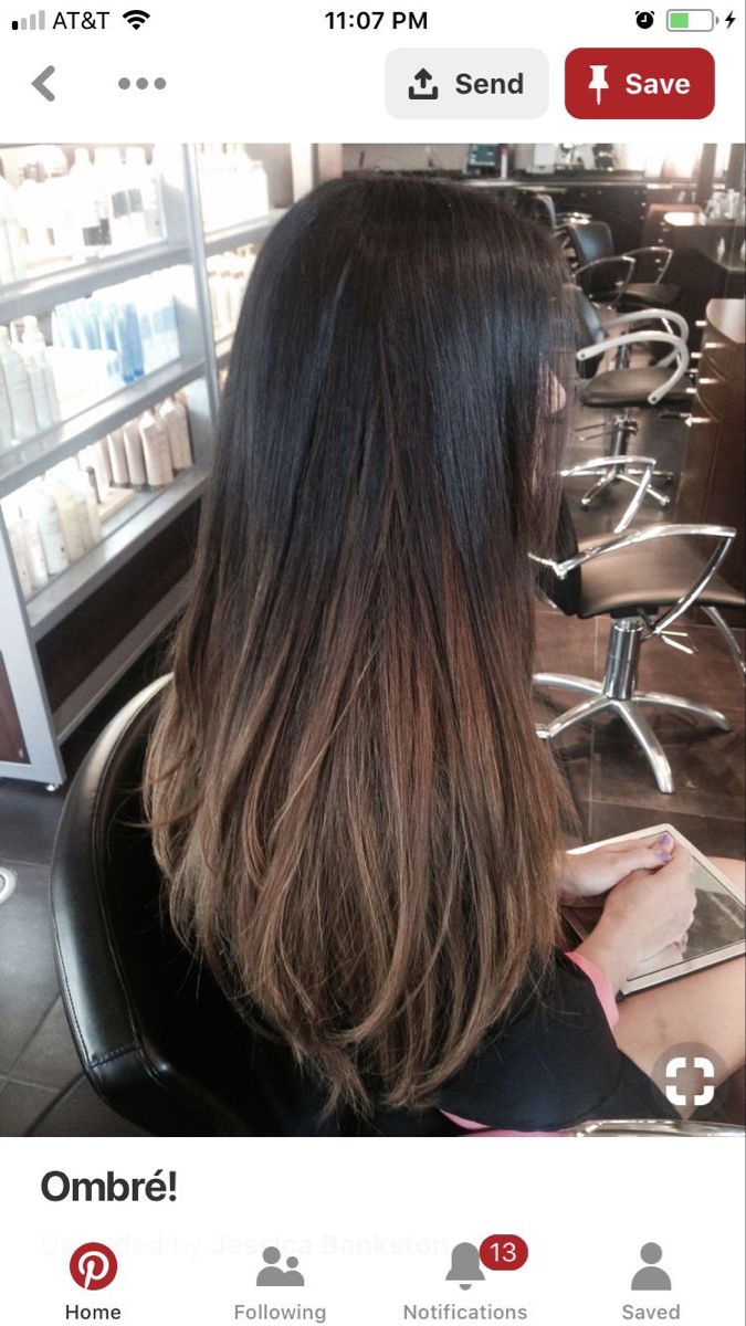 Dark To Light Ombre Hair Long, Dark Brown Hair With Light Ends, Brown Ends On Black Hair, Hair Ends Dyed, Ombre Hair Color For Black Hair, Black To Brown Ombre Hair, Brown Hair Tips, Straight Hair Balayage, Black Hair With Lowlights