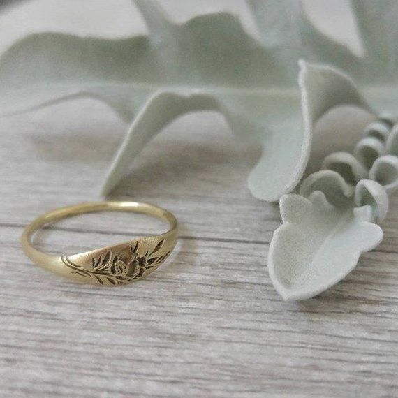 Elegant and unique 14k gold wedding ring, Vintage style floral wedding band, unique gold wedding ring for the stylish bride to be.* Band width: 1.5 mm, wide part width: 5.5 mm* Thickness: 1.5 mm* Available in 14K or 18K YELLOW, WHITE and ROSE gold.   The price listed is for 14K please contact me for 18K pricing.* available with darkend flower ( please mention in note to seller) * Sizes vary from 5 US to 9 US, including half sizes.    Please choose your size upon checkout.* Please choose a finish Elegant Gold Flower Ring For Wedding, Elegant Yellow Gold Flower Ring For Wedding, Elegant Yellow Gold Wedding Flower Ring, Elegant Personalized Rings For Wedding, Elegant Personalized Wedding Rings, Elegant Rose Gold Engraved Ring Stamped 14k, Yellow Gold Wedding Jewelry With Engraving Option, Delicate Promise Rings With Birth Flower, Yellow Gold Flower Wedding Ring For Anniversary