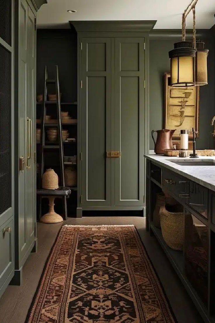 Unleash the potential of your utility room with our handpicked selection of 13 Farrow and Ball color ideas that seamlessly marry practicality with style. Click now to uncover the secrets of incorporating elegant paint choices, innovative storage solutions, and strategic designs, creating a utility room that's both functional and visually appealing, and follow us for continuous inspiration in crafting chic and organized interiors. Bancha Farrow And Ball Kitchen, Bancha Farrow And Ball, Farrow And Ball Bancha, Green Mudroom, Green Kitchen Cabinets, Green Paint Colors, Inspire Me Home Decor, Boot Room, Green Kitchen