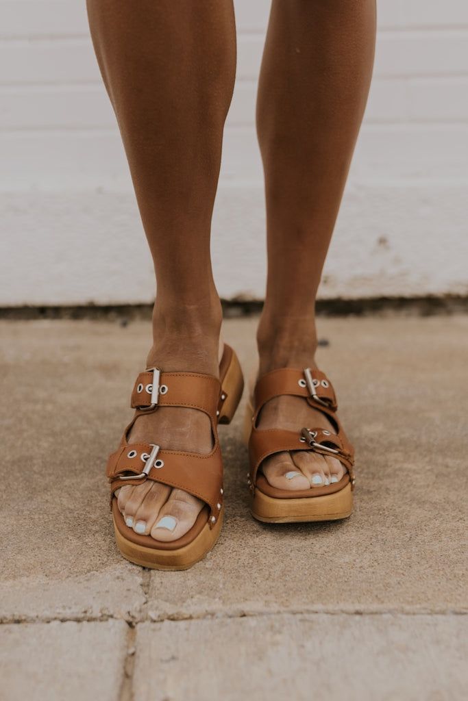 Chunky Leather Platform Sandal - Women's Summer Sandals | ROOLEE Chunky Platform Sandals, Wooden Heel, Chunky Platform, Plus Size Shopping, Orange Brown, Sandals Summer, Perfect Summer, Platform Sandals