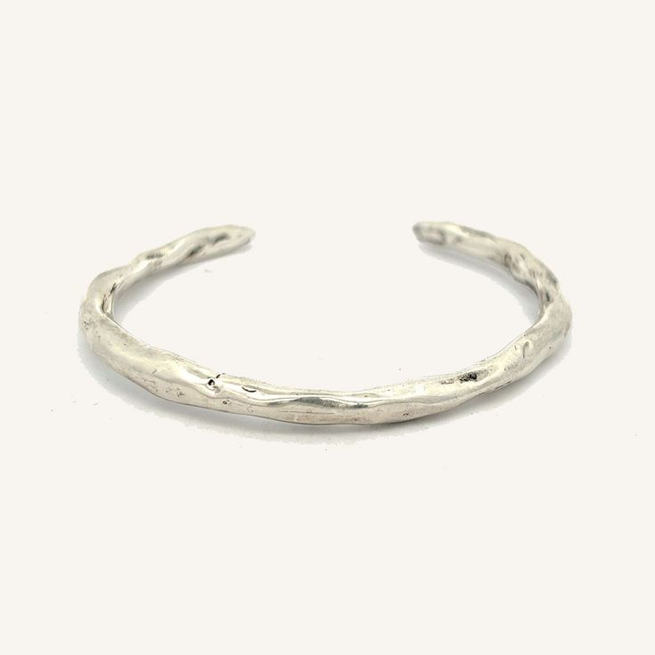 Luna Silver Cuff Bracelet - Dea Dia Elegant Hand Forged Bangle Bracelet, Elegant Adjustable Hand Forged Cuff Bracelet, Hand Forged Elegant Bangle, Elegant Hand Forged Adjustable Bangle, Elegant Hand-cast Cuff Jewelry, Elegant Hand Forged Cuff Bracelet, Hand Forged Cuff Bracelet For Formal Occasions, Elegant Hand Forged Cuff Bracelet For Formal Occasion, Formal Hand Forged Cuff Bangle Bracelet