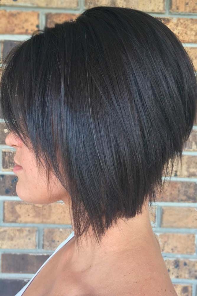 Silky Bob picture3 Extreme A Line Bob, Super Stacked Bob Haircut, High Stacked Inverted Bob, Stacked Inverted Bob Haircuts With Bangs, Short Hair With Fringe Bangs Choppy Layers, Edgy Layered Bob, Medium Sassy Hairstyles, Stacked Bob Hairstyles For Fine Hair, A Line Bob Short Stacked