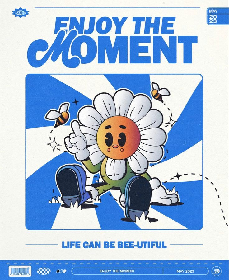 the front cover of enjoy the moment, with an image of a flower on it