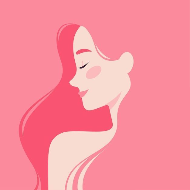 Retrato de uma mulher nova bonita | Vetor Premium Woman Head Illustration, Woman Side Profile Illustration, Woman Profile Illustration, Woman Illustration Drawing, Side Profile Illustration, Woman Graphic Design, Women Ilustration, Woman Portrait Illustration, Woman Illustration Art