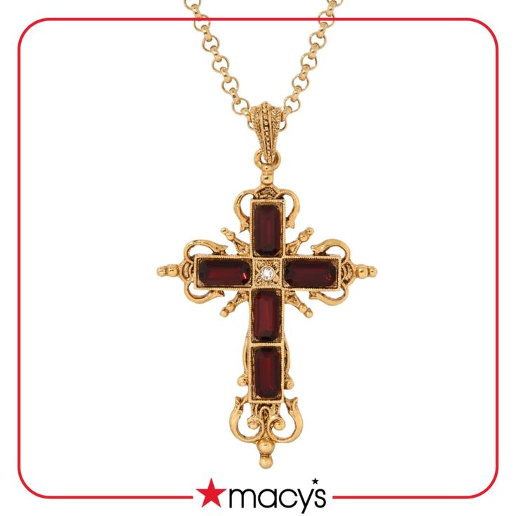 in stock Elegant Metal Cross Necklace With Adjustable Chain, Elegant Gold Metal Cross Necklace, Gold Elegant Metal Cross Necklace, Formal Cross-shaped Metal Jewelry, Elegant Gold Cross Necklace, Elegant Brass Cross Jewelry, Elegant Brass Cross Pendant Necklace, Ornate Cross Pendant Jewelry For Formal Occasions, Elegant Brass Jewelry With Cross Pendant