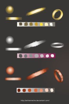 an assortment of different types of rings and colors on a black background with space for text