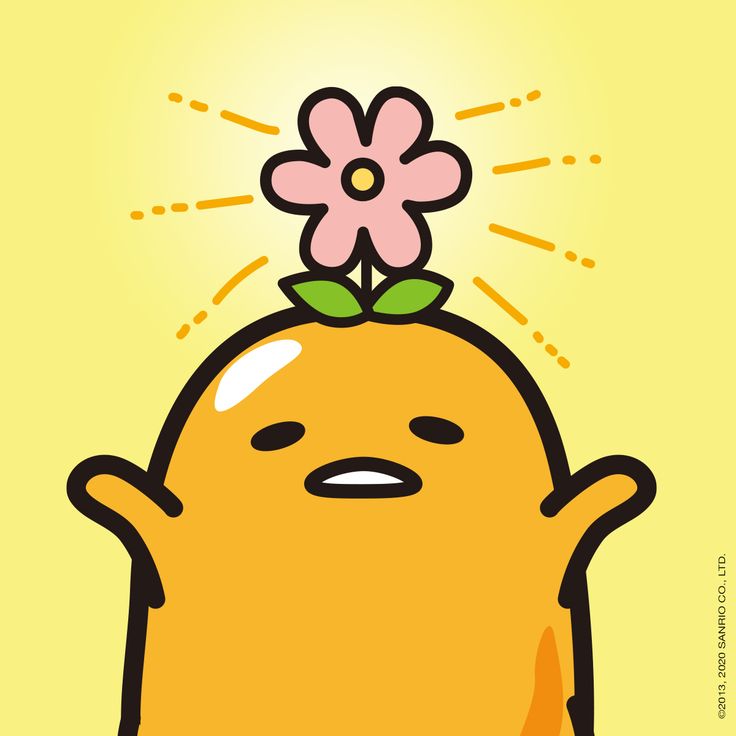 a cartoon character with a flower on top of it's head and the caption says