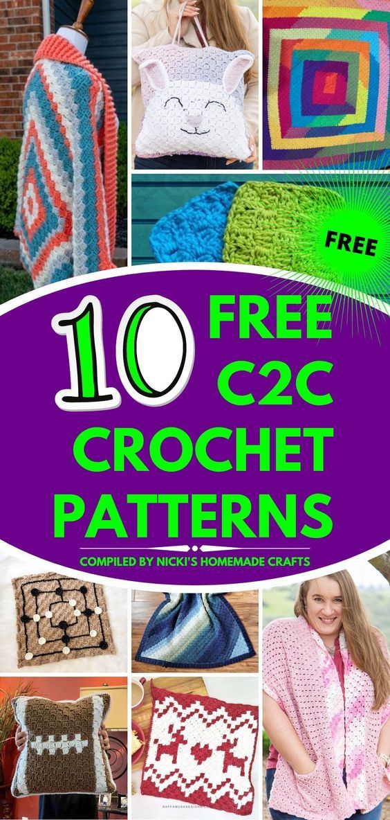 10 free crochet patterns with the title overlay