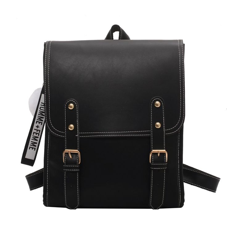 Color: Black Trendy Leather Backpack For Students, Trendy Large Leather Backpack For School, Trendy Satchel Backpack, Trendy Satchel Backpack With Large Capacity, Trendy Large Capacity Leather Backpack For School, Trendy Large Capacity Leather Backpack For Back To School, Trendy Rectangular Leather Backpack, Trendy Leather Backpack For School, Trendy Leather Backpack For Back To School