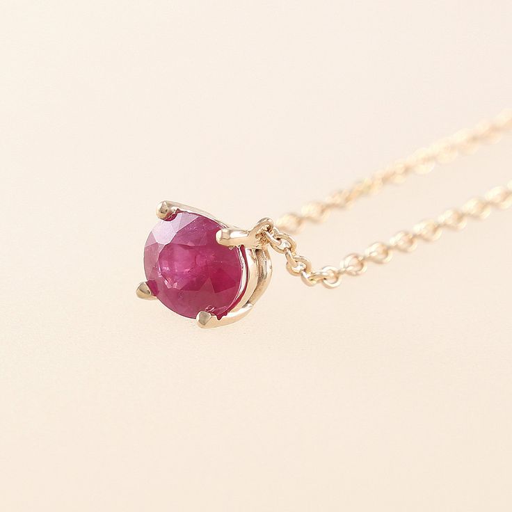 Ruby Necklace, Oval Ruby Necklace, Simple Ruby Necklace 14K Gold ♦Please note that this necklace is made to order. S P E C S ♦ All of our jewelry is handmade in our studio in Seoul, Korea. ♦ 14K Gold (available in white, yellow, or rose) ♦ Pendant measures about 6 mm(W) x 4.5 mm(H) x 3.5 mm(D) ♦ Listing is for 1 Necklace ♦ The chain is included S T O N E S ♦ Genuine Ruby Oval Cut 0.6ct ♦ 6mm x 4.5 mm DESCRIPTION ♦Elegant and simple 14k solid gold necklace with pendant with Ruby ♦Wonderful and sp Fine Jewelry 14k Gold Oval Pendant Necklace, 14k Gold Oval Pendant Necklace, Oval Yellow Gold Birthstone Necklace With Gemstone, Oval Cable Chain Jewelry Gift, Oval Cable Chain Jewelry As Gift, Gift Jewelry With Oval Cable Chain, Dainty Yellow Gold Oval Birthstone Necklace, Fine Jewelry Ruby Oval Pendant, Faceted 14k Gold Necklaces