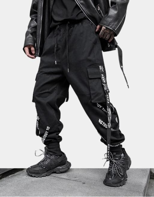 Ribbon pants Techwear Sweatpants With Side Pockets For Outdoor, Hip Hop Cargo Style Bottoms For Outdoor Activities, Hip Hop Cargo Pants For Outdoor Activities, Hip Hop Parachute Pants For Winter Outdoor, Hip Hop Cargo Pants With Multiple Pockets For Outdoor, Hip Hop Cargo Pants With Side Pockets For Outdoor, Combat Style Cotton Parachute Pants For Outdoor, Techwear Joggers With Side Pockets, Hip Hop Parachute Pants With Side Pockets For Winter