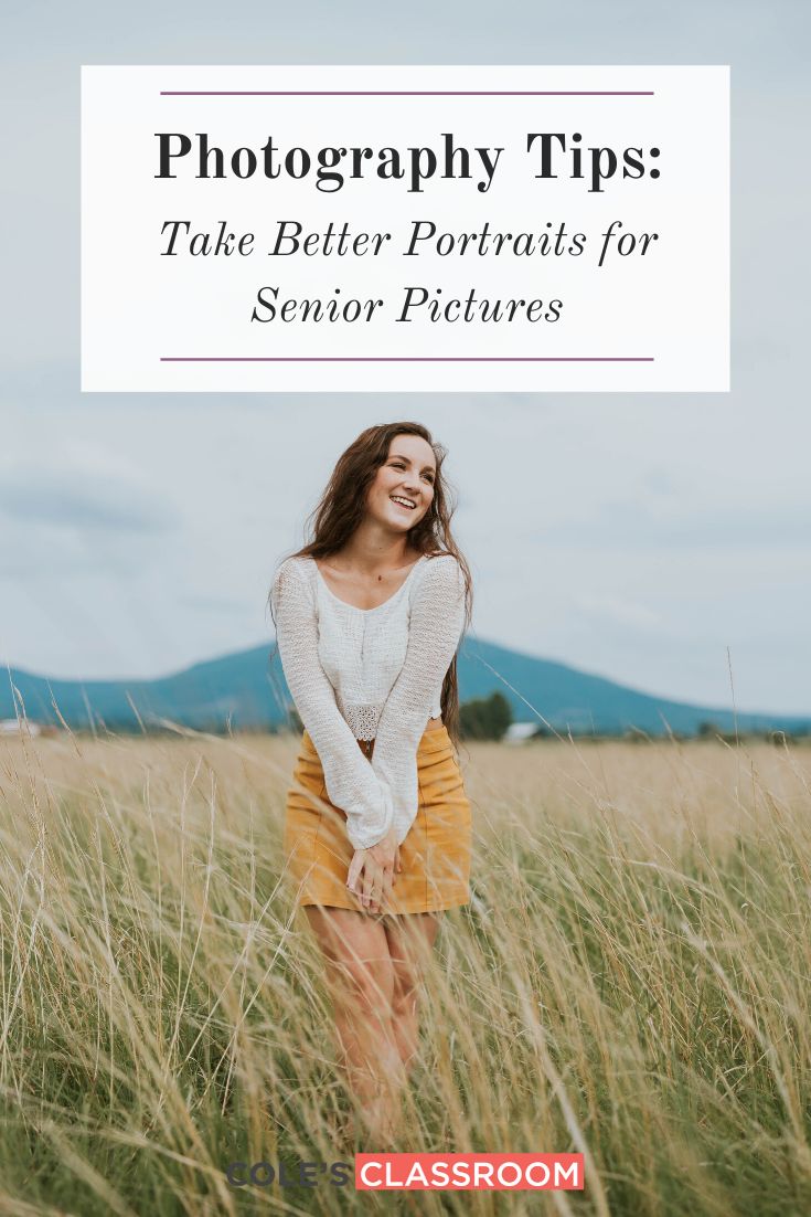 a woman standing in tall grass with the words photography tips take better portraits for senior pictures