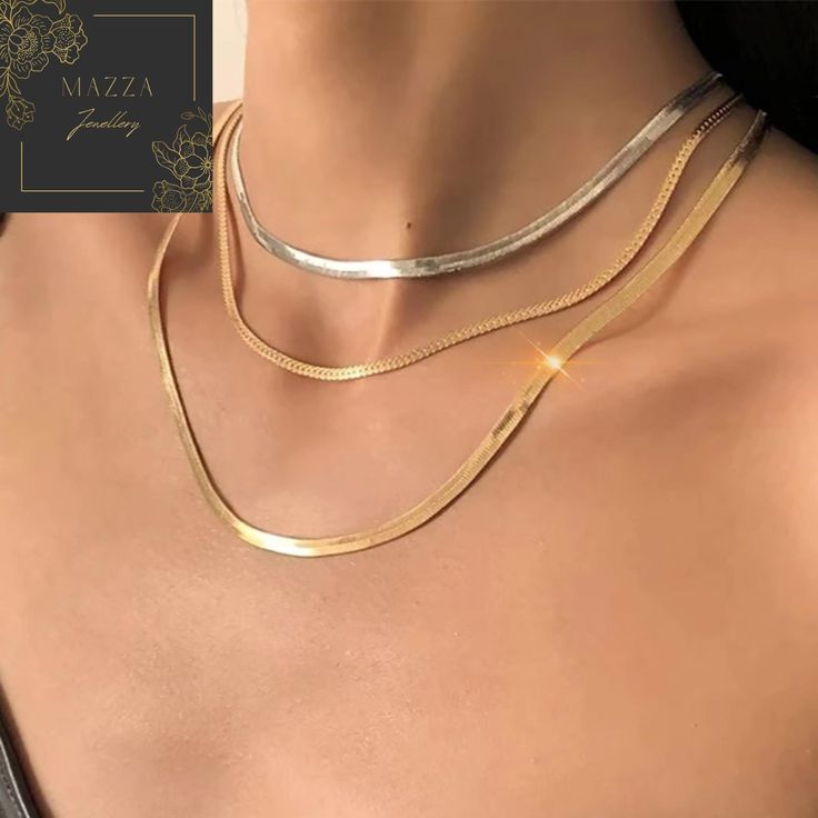 Gold Silver Snake Blade Chain Necklaces For Women Length Minimalist Width 3/4/5Mm Stainless Steel Chain Choker Neck Trend Jewelry Material: Stainless Steel Width: 2.5 and 3.0 mm, 4.0 and 5.0 mm are out of stock right now. Length: 35 cm, 40 cm and 45 cm Delicately designed to catch the eye, this necklace is more than just an accessory - it's a statement. Featuring a unique blend of timeless elegance and modern detail, this piece effortlessly complements both casual and formal outfits. Lightweight Herringbone Necklace, Snake Chain Necklace, Stone Bangle, Neck Choker, Party Necklace, Snake Necklace, Cuff Bangle Bracelet, Neck Chain, Elegant Accessories