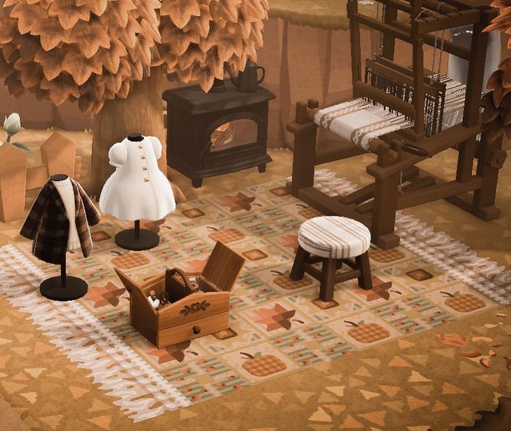 a doll house with furniture and accessories on the floor in front of a fireplace,