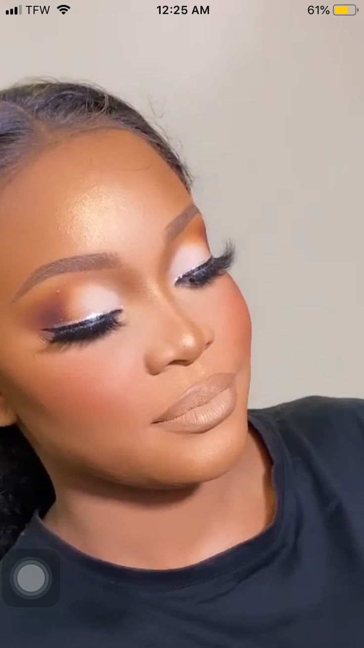 Rose Gold Soft Glam Makeup Black Women, Pink Bridal Makeup Black Women, Pink Glam Makeup Black Women, Soft Pink Eyeshadow Looks Black Women, Soft Glam Makeup Black Women Dark Skin Gold, Beauty Tutorial, Bridal Glam, Makeup Over 40, Eyebrow Makeup Tips