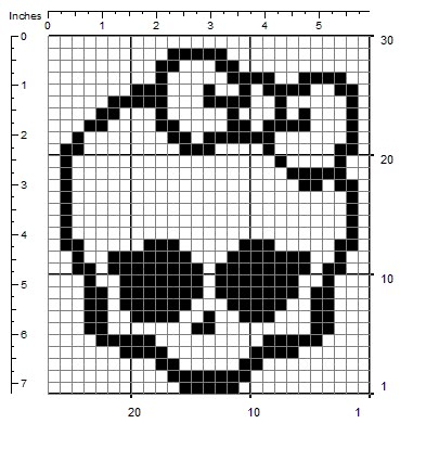 a cross stitch pattern that looks like a skull