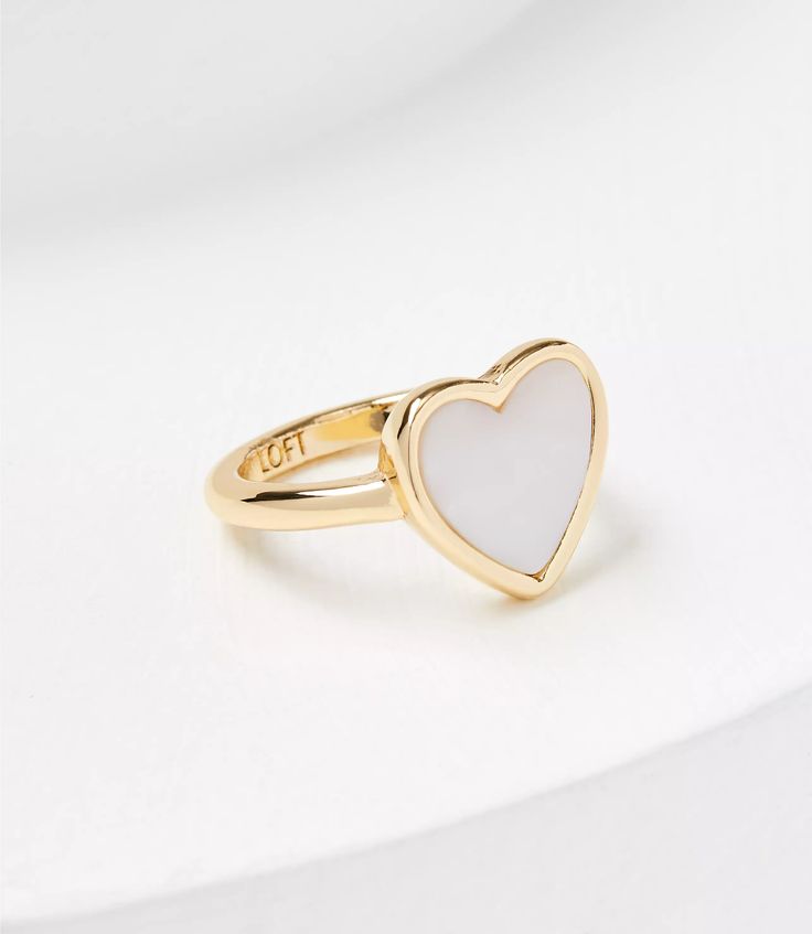 Mother Of Pearl Heart Ring Mother Of Pearl, Cute Jewelry, Effortless Style, Heart Ring