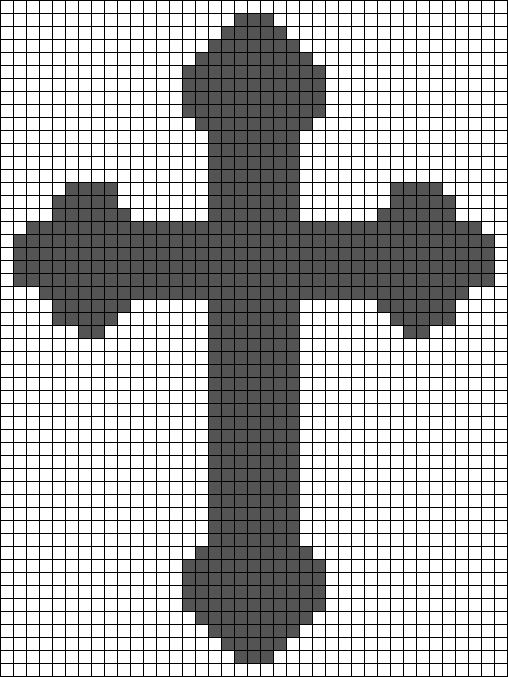 the cross is made up of black squares