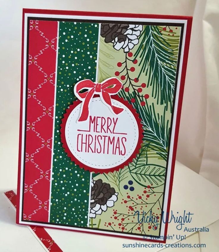 a christmas card made with stampin's holiday cards