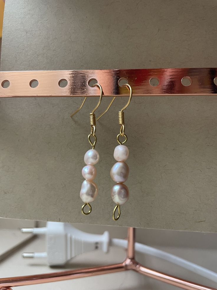 pink dyed natural pearls Handmade Pearl White Pearl Earrings, Handmade Delicate Pearl Earrings, Handmade Delicate Baroque Pearl Earrings, Handmade Pearl White Dangle Pearl Earrings, Pearl Drop Earrings With Pearl Charm, Feminine Dangle Pearl Earrings, Handmade Dainty Pearl Earrings, Feminine Pink Pearl Drop Earrings, Pink Pearl Jewelry With Pearl Chain