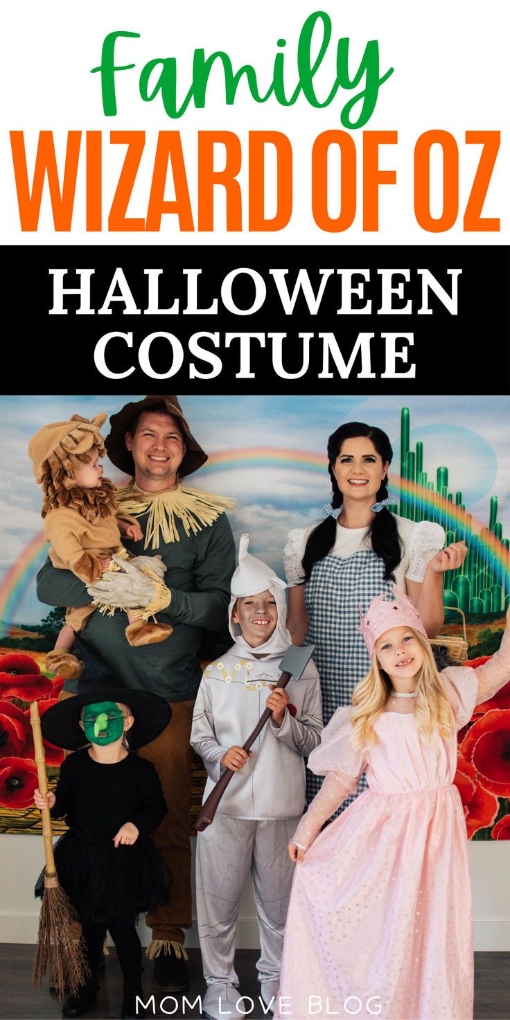 Affordable Wizard of Oz Family costume for Halloween. Wizard Of Oz Family Costume, Wizard Of Oz Costume Ideas, Wizard Of Oz Costumes Diy, Wizard Of Oz Halloween, Family Costume Ideas, Wizard Of Oz Costume, Family Themed Halloween Costumes, Oz Costume, Wizard Of Oz Characters