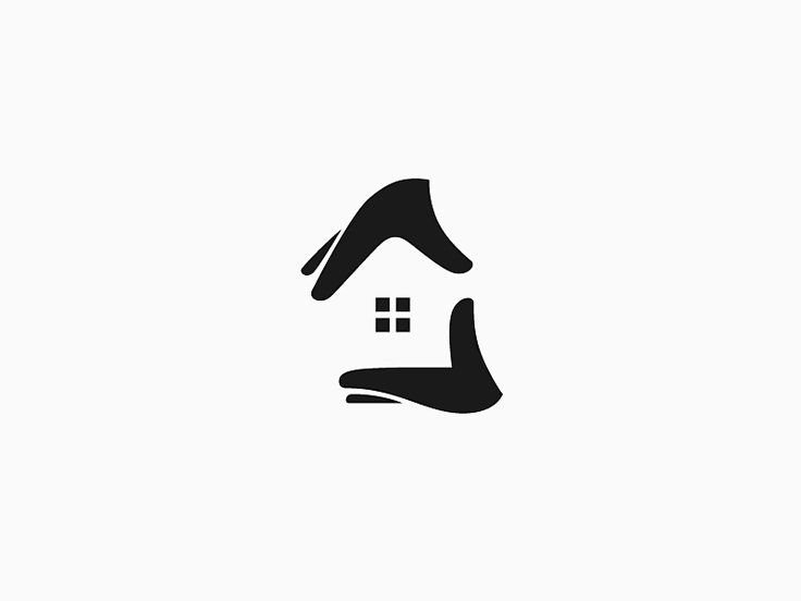 two hands holding a house symbol