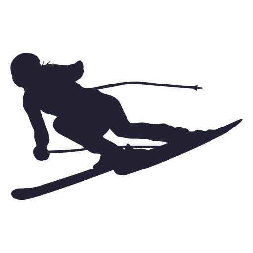 the silhouette of a skier is shown in black and white on a white background,