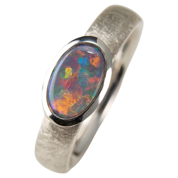 Sterling silver ring with natural Black Opal with bright opalescence opal origin - Australia opal measurements - 0.2 x 0.35 in / 5 x 9 mm stone weight - 1.5 carats ring size - 6.5 US / 17 RU ring weight - 4.30 grams Scratching collection Black Opal Jewelry, Opal Silver Ring, 5 Carat Ring, Black Opal Ring, Modern Ring, Black Opal, Opal Jewelry, Opal Rings, Modern Jewelry