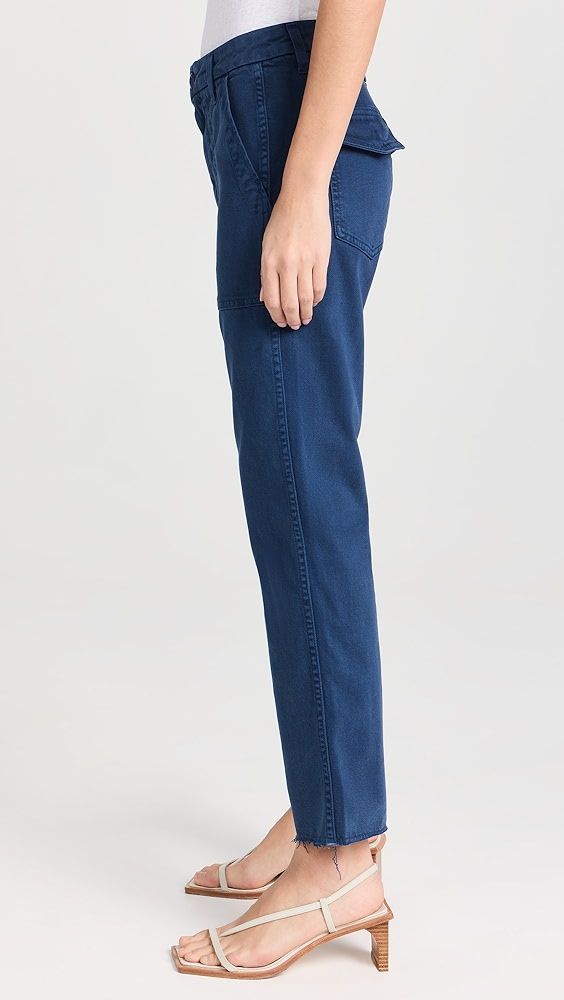 AMO Easy Army Trousers | Shopbop Blue Cotton Cargo Pants With Flap Pockets, Relaxed Fit Straight Leg Bottoms With Flap Pockets, Modern Jeans With Pockets For Business Casual, Classic High Rise Bottoms With Side Pockets, Modern Jeans For Business Casual, Modern Business Casual Jeans With Pockets, Modern Business Casual Jeans, Dark Wash Cotton Pants With Welt Pockets, Mid-rise Dark Wash Pants With Welt Pockets