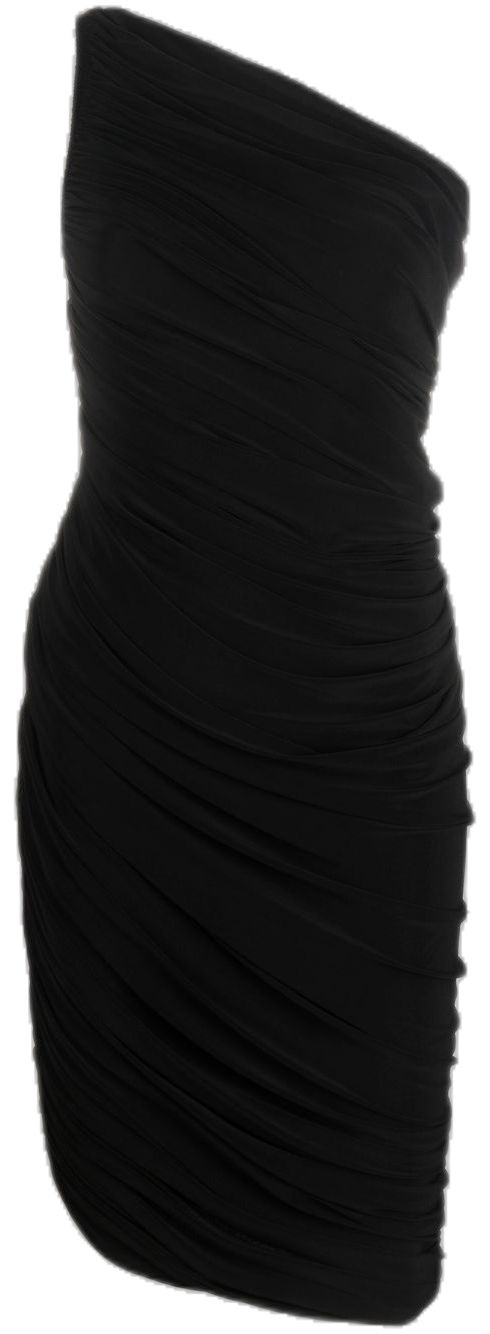 Asymmetrical Neckline Ruched Bodycon Dress For Cocktail, Black Ruched Draped One Shoulder Dress, Elegant Mini Dress With Asymmetrical Neckline And Ruched Sides, Black Draped One Shoulder Ruched Dress, Black Draped Ruched One Shoulder Dress, Elegant Mini Dress With Ruched Sides And Asymmetrical Neckline, One-shoulder Ruched Bodice Mini Dress For Formal Events, Black Draped One Shoulder Dress With Ruched Detail, One-shoulder Mini Dress With Ruched Bodice For Formal Events