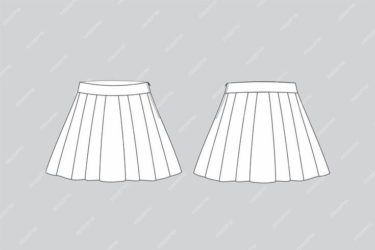 Premium Vector | Pleated skirt technical fashion illustration skirt vector skirt draw Pleated Skirt Template, Pleated Skirt Technical Drawing, Fashion Illustration Skirt, Pleated Skirt Drawing, Skirt Technical Drawing, Korean Pleated Skirt, Skirt Illustration, Flat Drawings, Technical Illustration