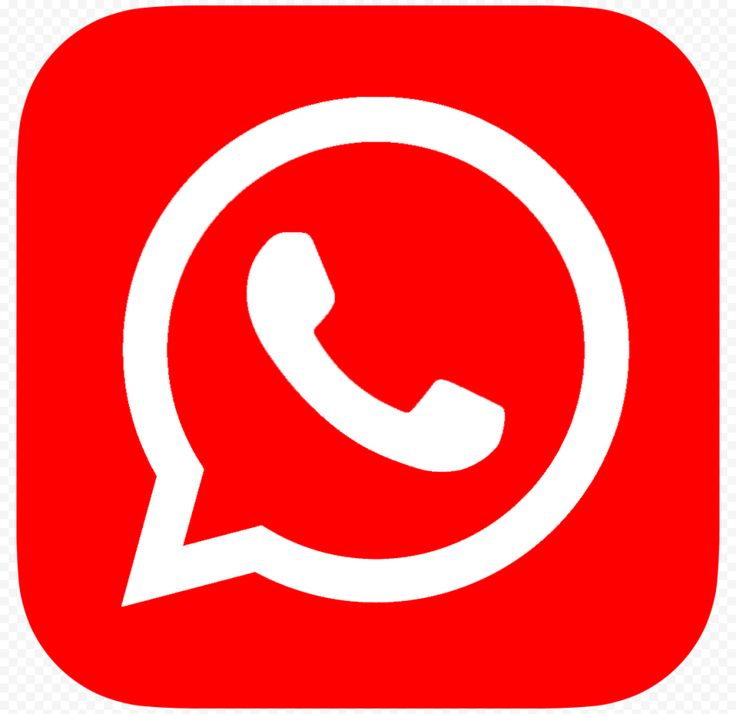 a red and white phone icon with the text whatsapp on it, transparent background